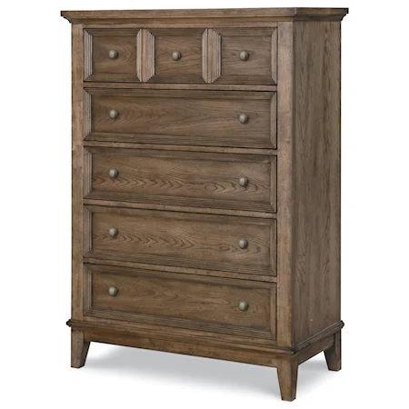 Transitional 5-Drawer Chest of Drawers with Felt Lined Top Drawer